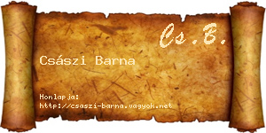 Császi Barna névjegykártya