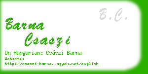 barna csaszi business card